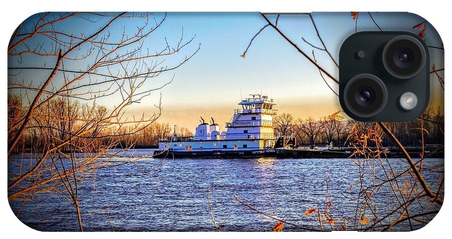 Barge iPhone Case featuring the photograph Mississippi Window by Phil S Addis
