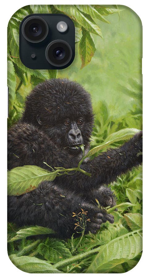 Monkeys iPhone Case featuring the painting Mja Prince Of The Virungas by Michael Jackson