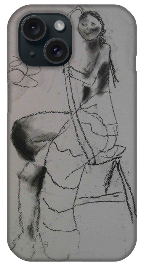  iPhone Case featuring the drawing model named Chieh two by AJ Brown