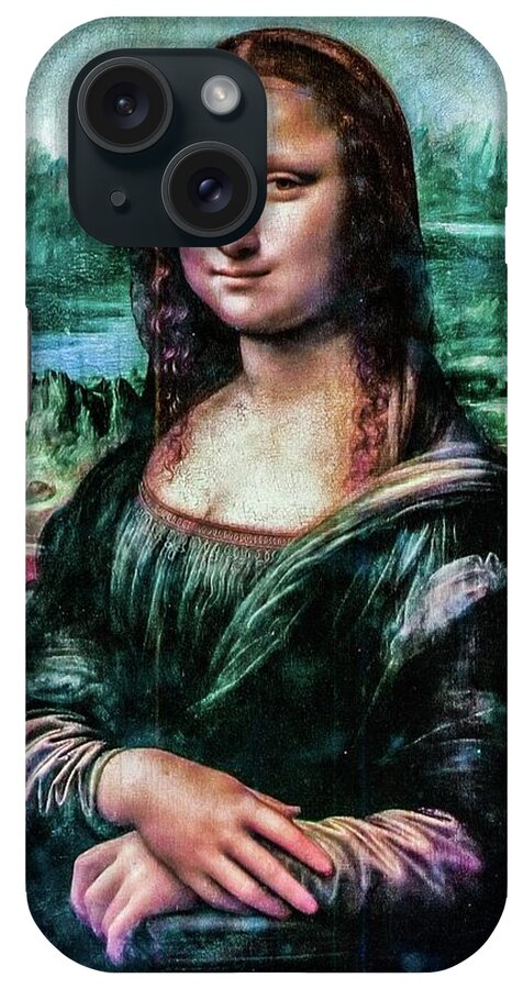 Mona Lisa iPhone Case featuring the mixed media Mona Lisa by Teresa Trotter