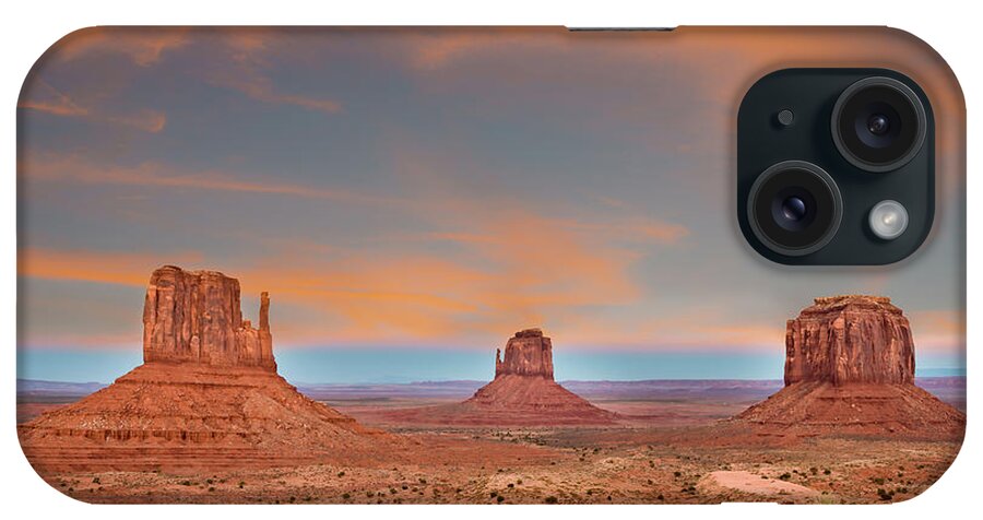 2014 iPhone Case featuring the photograph Monument Valley Sunrise 1401 by Kenneth Johnson