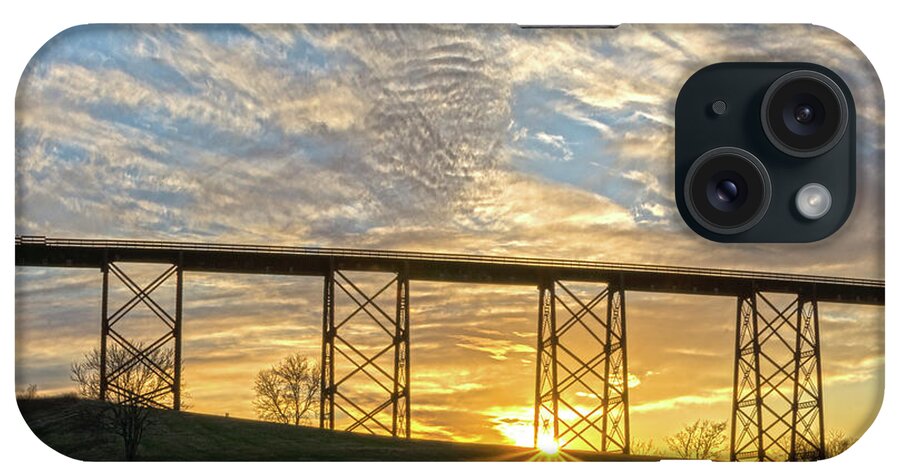 Hudson Valley iPhone Case featuring the photograph Moodna Viaduct Trestle Sunset by Angelo Marcialis