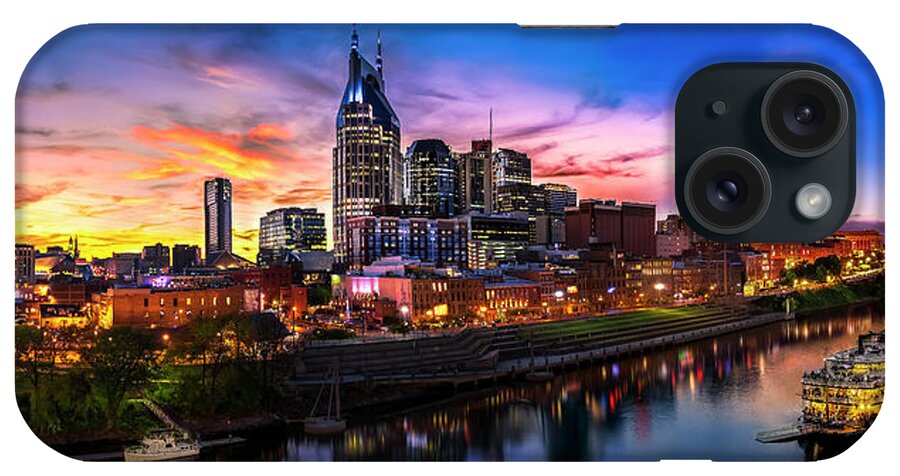 Moon Over Nashville iPhone Case featuring the photograph Moon Over Nashville by Jonathan Ross