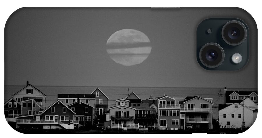 Wells iPhone Case featuring the photograph Moonrise over Wells ME. by Lennie Malvone