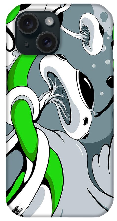 Vines iPhone Case featuring the drawing More Slaw by Craig Tilley