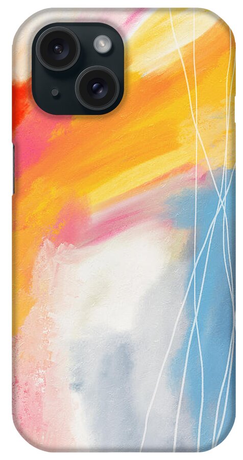 Abstract iPhone Case featuring the mixed media Morning 2- Art by Linda Woods by Linda Woods