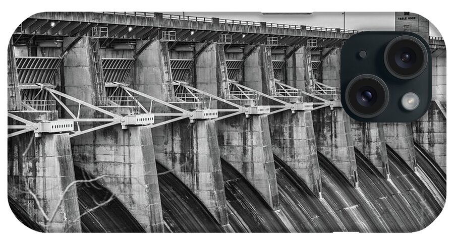 America iPhone Case featuring the photograph Morning At The Table Rock Dam - Branson Missouri Monochrome by Gregory Ballos