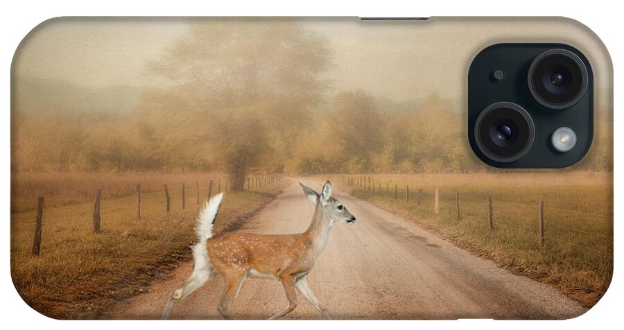 Deer iPhone Case featuring the photograph Morning Crossing by Jai Johnson