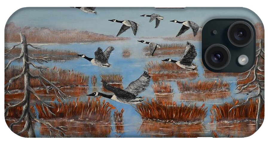 Ducks iPhone Case featuring the painting Morning Flight by Melvin Turner