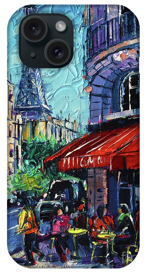 Morning In Paris iPhone Case featuring the painting Morning In Paris by Mona Edulesco