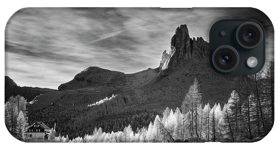 Black And White iPhone Case featuring the photograph Morning Light in the Dolomites by Jon Glaser