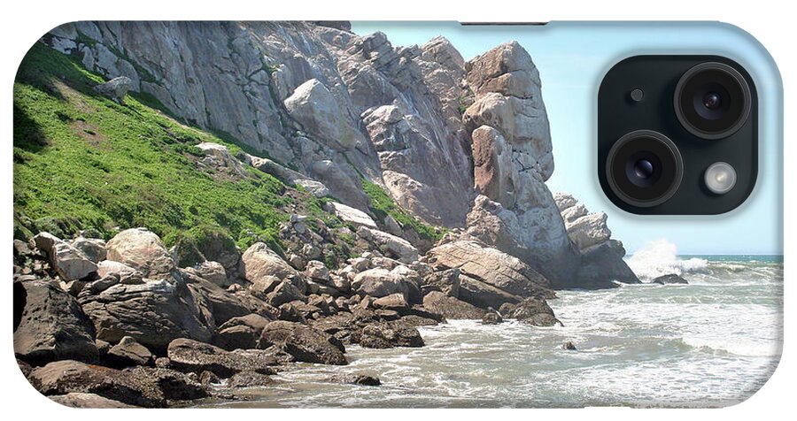 California Seascape iPhone Case featuring the photograph Morro Rock and Ocean by Michael Rock