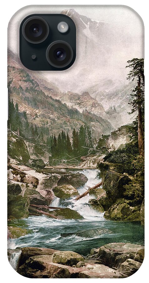 B1019 iPhone Case featuring the painting Mount Of The Holy Cross by Thomas Moran