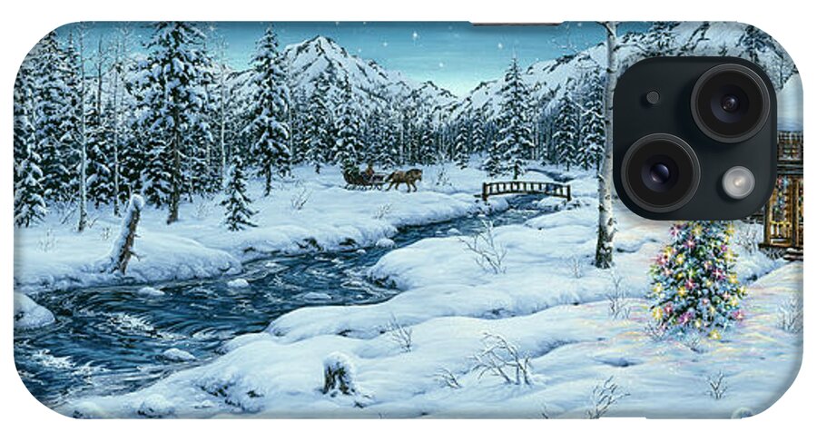 Mountain Holiday iPhone Case featuring the painting Mountain Holiday by Jeff Tift