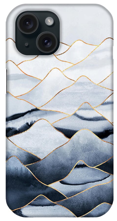 #faatoppicks iPhone Case featuring the mixed media Mountains by Elisabeth Fredriksson