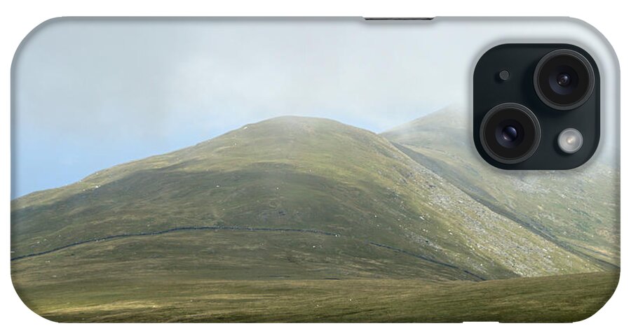 Snaefell iPhone Case featuring the photograph mountains on the isle of Man by Jolly Van der Velden