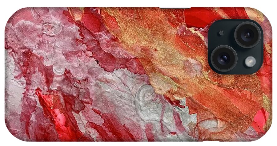 Abstract iPhone Case featuring the painting Moving On by Nancy Koehler