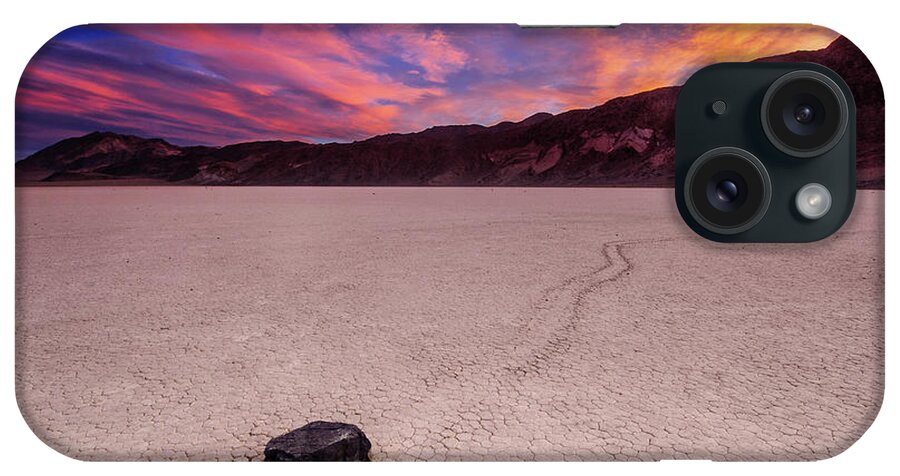 Tranquility iPhone Case featuring the photograph Moving Rock At Death Valley by Piriya Photography