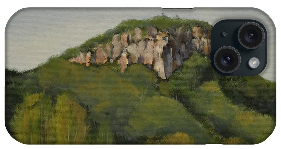 Mt Ninderry Oil Painting iPhone Case featuring the painting Mt Ninderry Yandina Painting by Chris Hobel