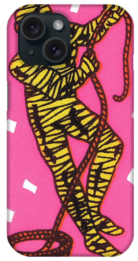 Action iPhone Case featuring the drawing Mummy with rope by CSA Images
