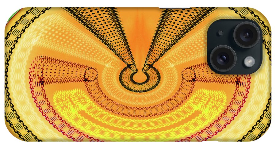 Mushroom Yellow Abstract iPhone Case featuring the digital art Mushroom Yellow Abstract by Tom Janca