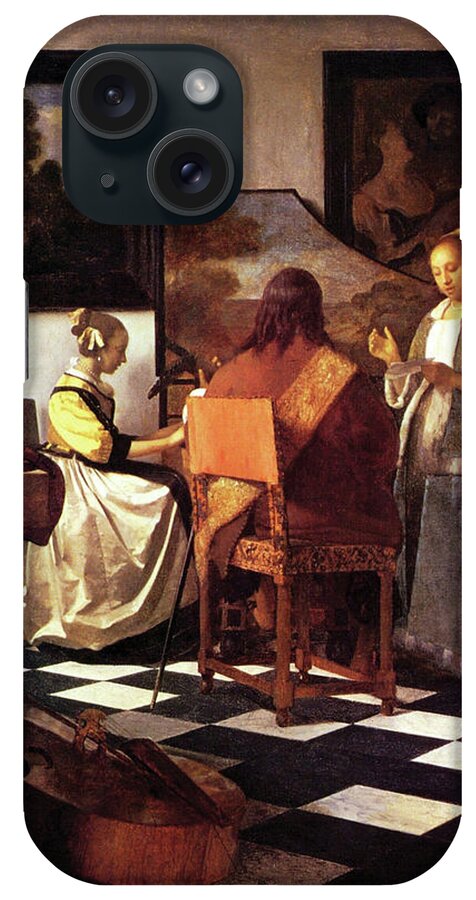 Renaissance iPhone Case featuring the painting Musical Trio by Johannes Vermeer