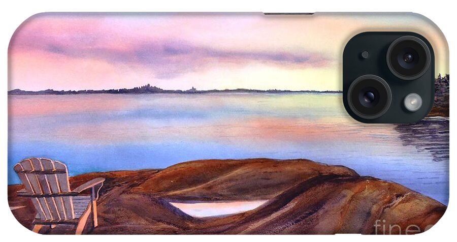 Muskoka iPhone Case featuring the painting Muskoka Sunset by Petra Burgmann