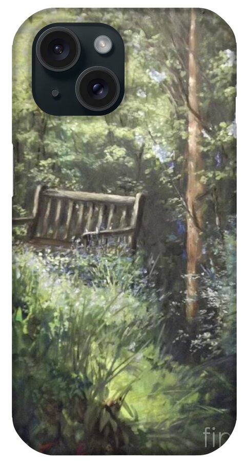 Lizzy Forrester iPhone Case featuring the painting My favourite spot.. English Gardens by Lizzy Forrester