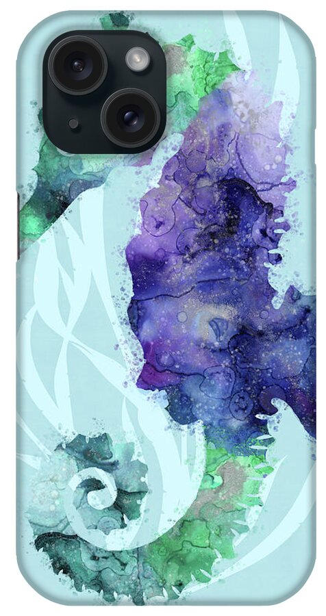 Mystical Seahorse iPhone Case featuring the digital art Mystical Seahorse by Tina Lavoie