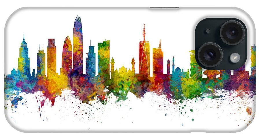 Nairobi iPhone Case featuring the digital art Nairobi Kenya Skyline by Michael Tompsett