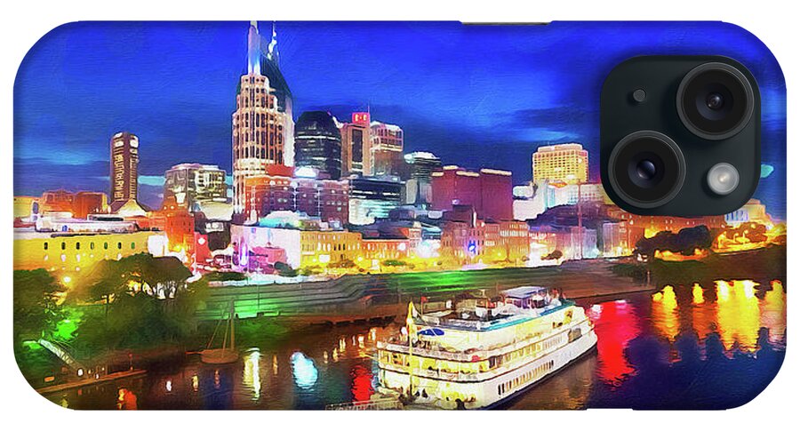 Nashville iPhone Case featuring the painting Nashville, Tennessee - 04 by AM FineArtPrints