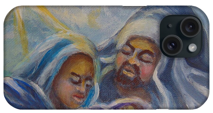 Nativity iPhone Case featuring the painting Nativity by Saundra Johnson