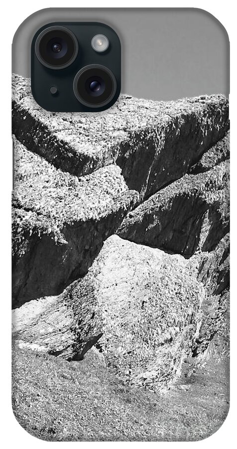 Rock iPhone Case featuring the photograph Natures Unapologetic Sculpture Black and White by Rebecca Harman