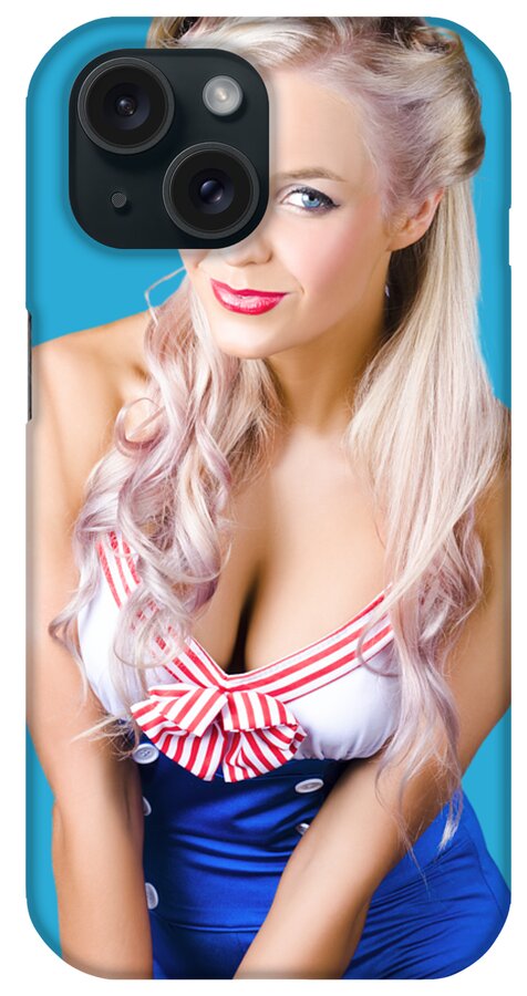 Sailor iPhone Case featuring the photograph Navy pinup woman by Jorgo Photography