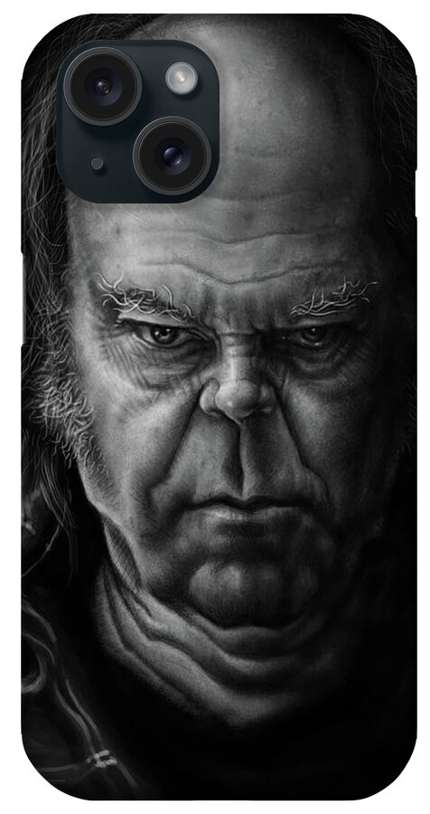 Neil Young iPhone Case featuring the digital art Neil Young by Andre Koekemoer