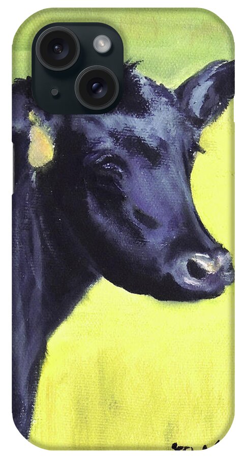 Cow iPhone Case featuring the painting Nelson's Cow by Marsha Karle