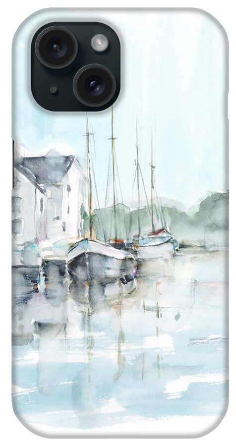 Architecture iPhone Case featuring the painting New England Port I by Ethan Harper