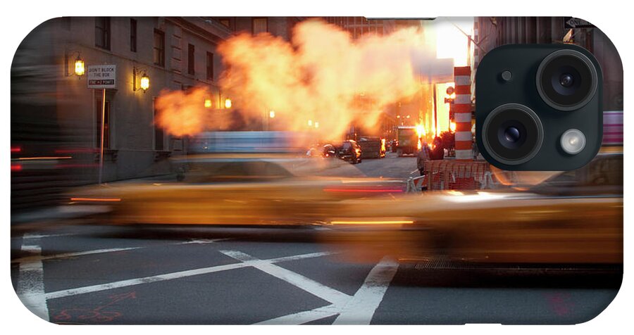 Blurred Motion iPhone Case featuring the photograph New York City Street Scene by Grant Faint