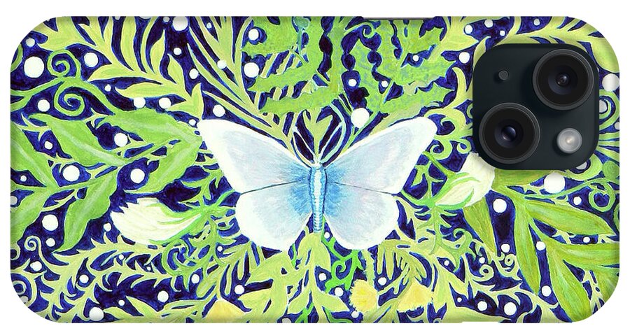Lise Winne iPhone Case featuring the painting Night Butterfly by Lise Winne