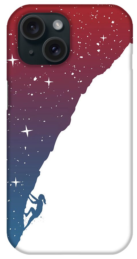 Girl iPhone Case featuring the mixed media Night climbing II by Balazs Solti