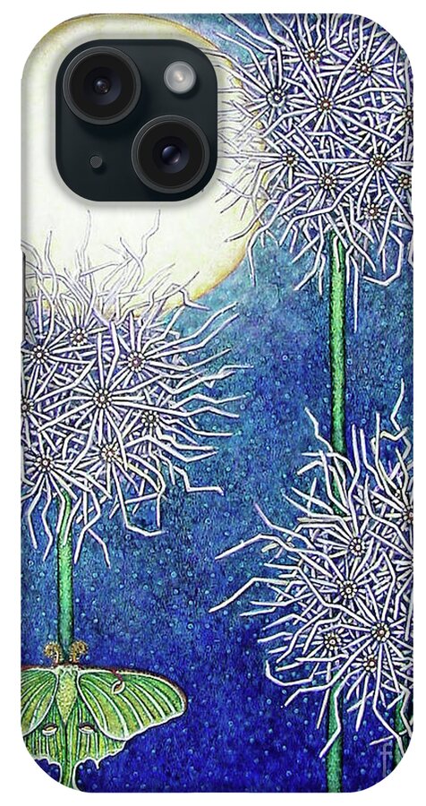 Moth iPhone Case featuring the painting Night Garden 2 by Amy E Fraser