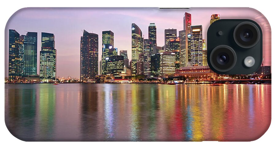 Corporate Business iPhone Case featuring the photograph Night Singapore by Rusm