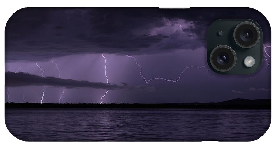Lightning iPhone Case featuring the photograph Night storm 2 by Nicolas Lombard
