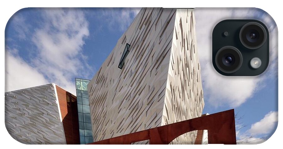 Estock iPhone Case featuring the digital art Northern Ireland, Belfast, Downtown, Titanic Museum by Uwe Niehuus