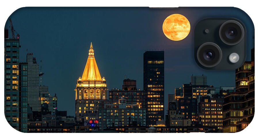 Nyc Skyline iPhone Case featuring the photograph NY Life Building Full Moon by Susan Candelario