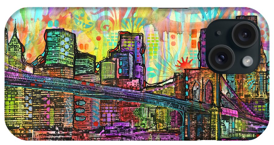 Nyc-brooklyn Bridge iPhone Case featuring the mixed media Nyc-brooklyn Bridge by Dean Russo- Exclusive