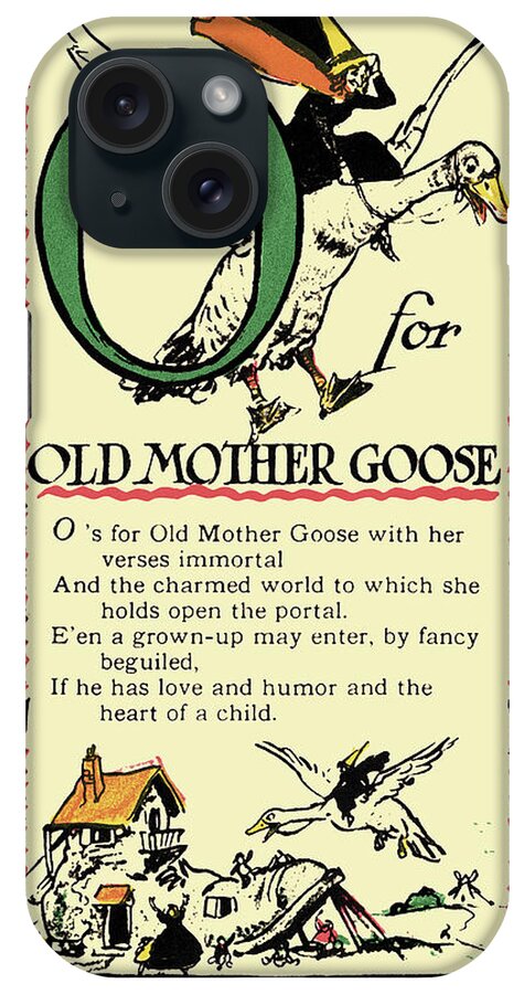 Mother Goose iPhone Case featuring the painting O for Old Mother Goose by Tony Sarge