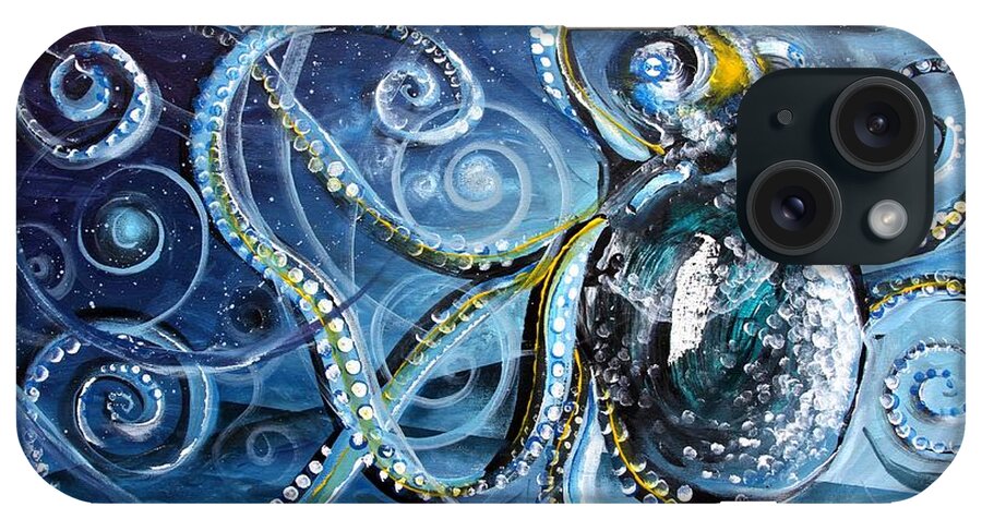 Octopus iPhone Case featuring the painting Octopus of Nine Brains by J Vincent Scarpace