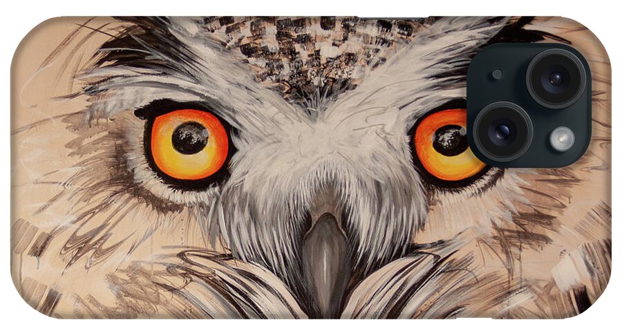 Owl iPhone Case featuring the painting OL Sketchy by Laurel Bahe