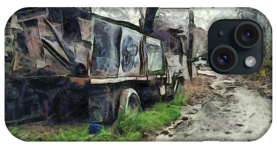 Truck iPhone Case featuring the digital art Old, Abandoned Truck by Bernie Sirelson